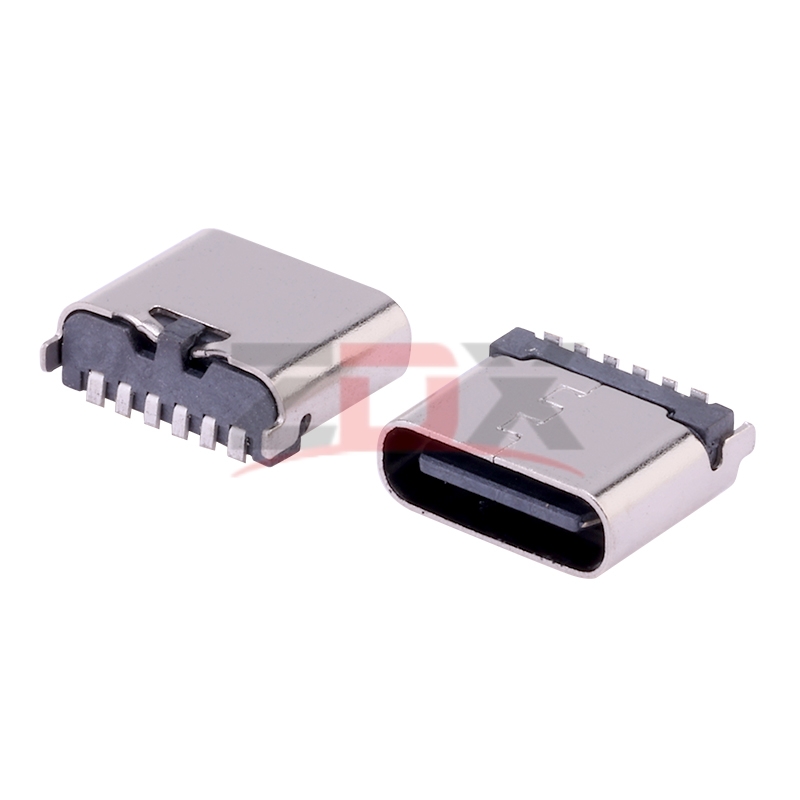 TYPE-C6P母座立贴L=6.0-7.4MM