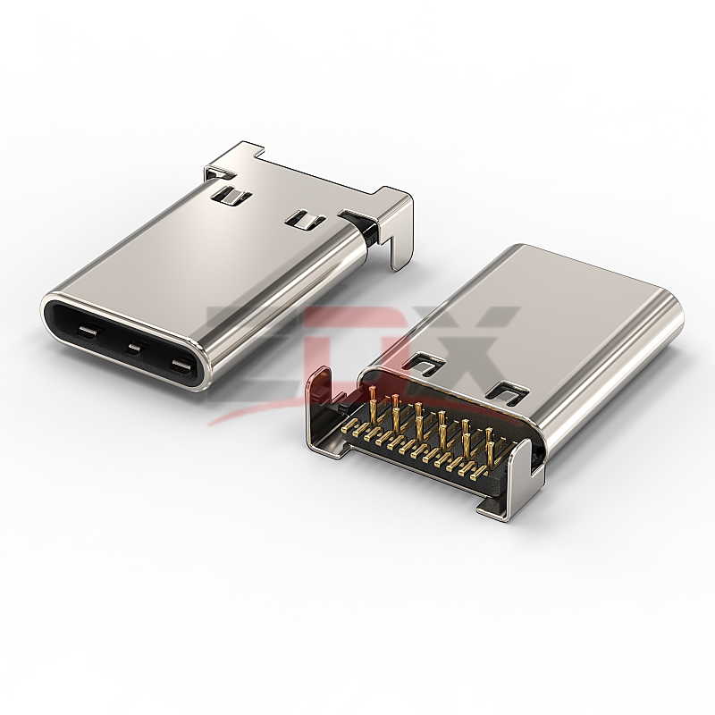TYPE-C24P公头沉板DIP+SMT L=13.75MM