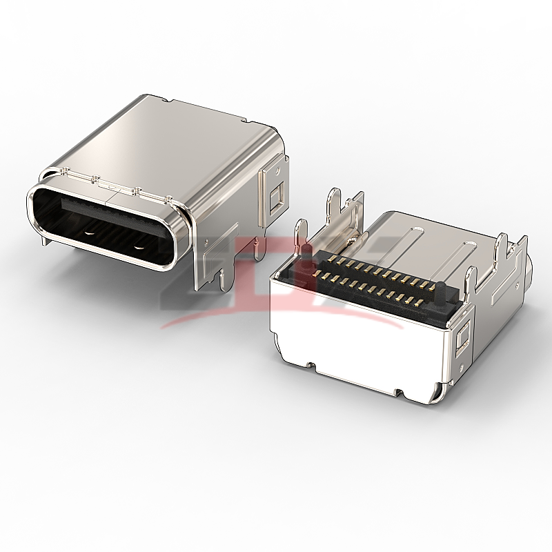 TYPE-C24P母座板上双贴垫高CH3.4MM