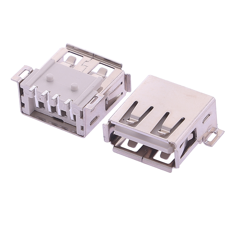 2.0USB母座全贴片米色
